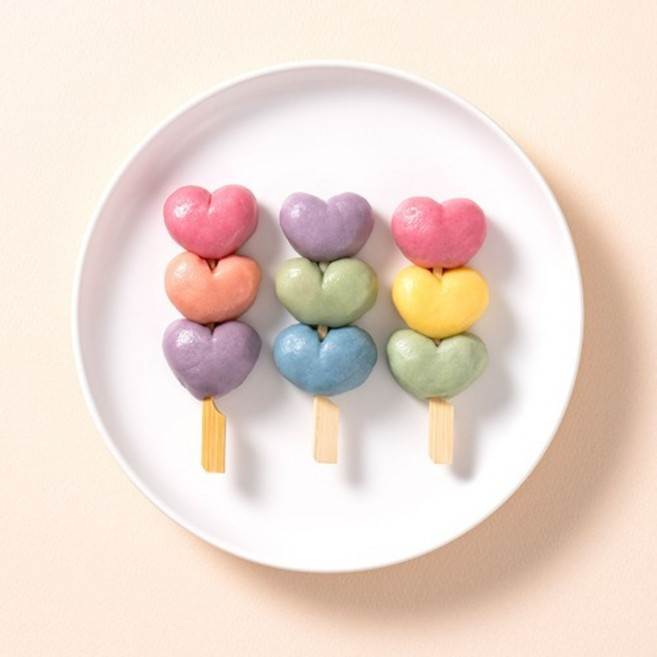 무지개 하트 꿀 떡 만들기 DIY 키트 중학생 고등학생 어르신 노인 쿠킹 클래스, 1개