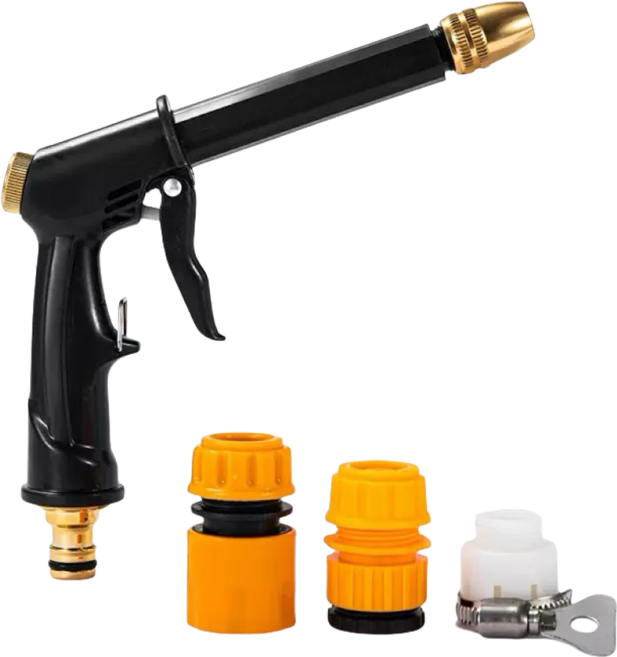 공구PXJ 앙플랜트 메탈 초강력 고압분사기 롱 블랙건, 블랙+오렌지+화이트, 1세트