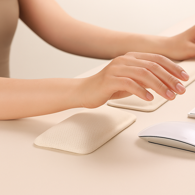 메모리폼 키보드 마우스 손목 받침대 (고급형), 1개, ivory