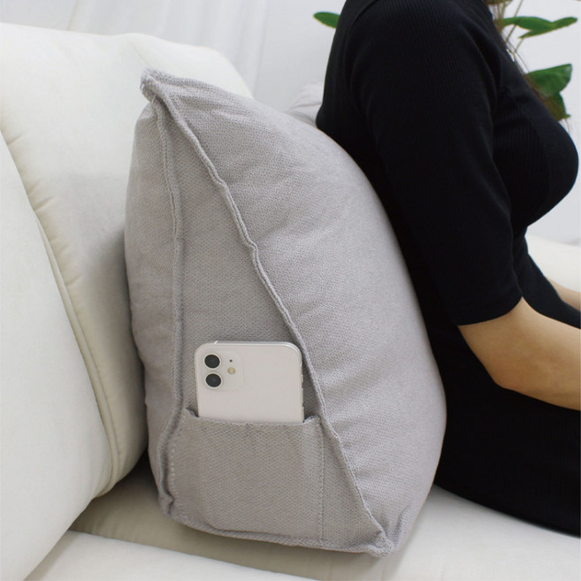 메모리폼 등받이 쿠션 쇼파 요추전만 등베개 허리받침 베네폼 지지대, 라이트그레이