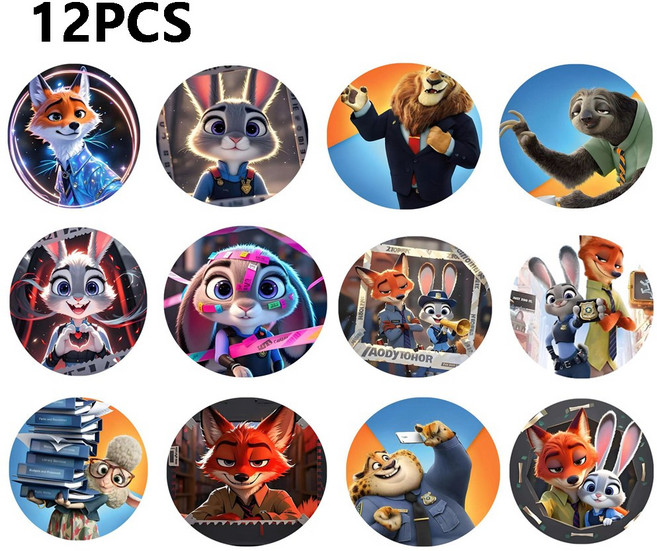 주디 홉스 닉 와일드 플래시 배지 브로치 애니메이션 굿즈XT-100287-8448957