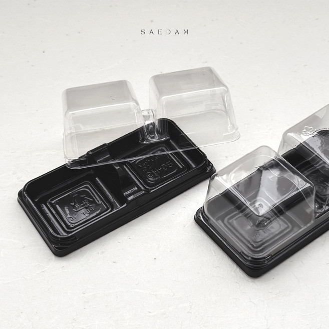 새담 화과자 케이스 2구(흑색) 50개 떡 양갱포장 명절선물