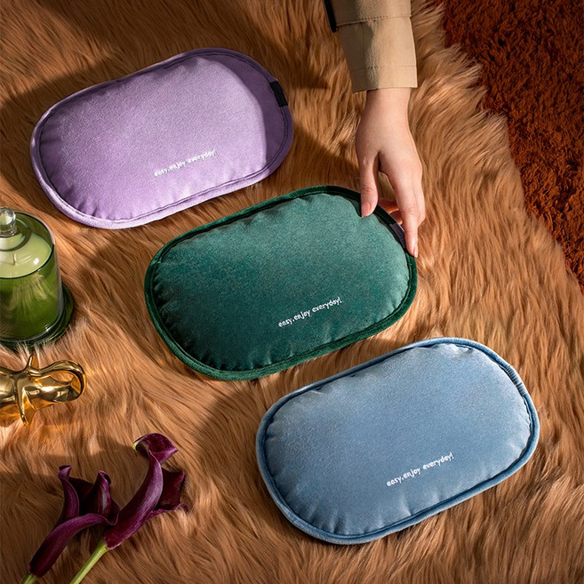 샤오미 EDON 가정용 손 복부 허리 복대 핫팩 온열 충전식 팩 찜질기, 파우치단품+핸드쿠션 (퍼플)