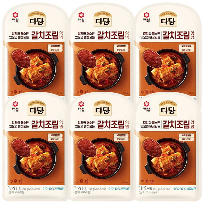 다담 갈치조림양념, 6개, 150g