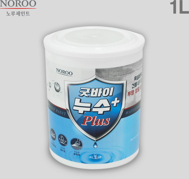 노루 침투형투명방수재 굿바이누수플러스 실내외타일위방수시공 1L, 1개, 투명
