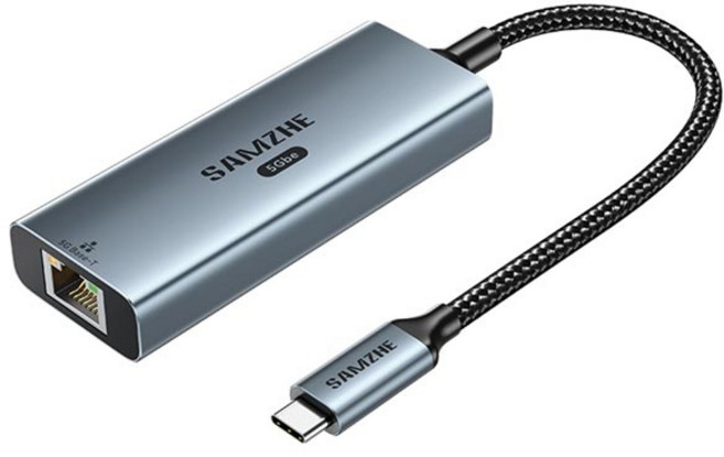 삼지 USB C타입 5G 기가비트 RJ45 유선 랜카드 CRX05 C to LAN, 1개