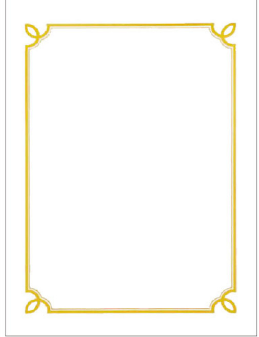[무한] 테두리 빈상장 모음 (10매) A4 180g 최고급형 금박 금색 가로세로 겸용, 1최고급(사각금박) 10매