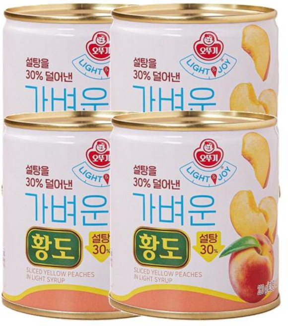 LIGHT&JOY 가벼운 황도 280g 4개, 4세트