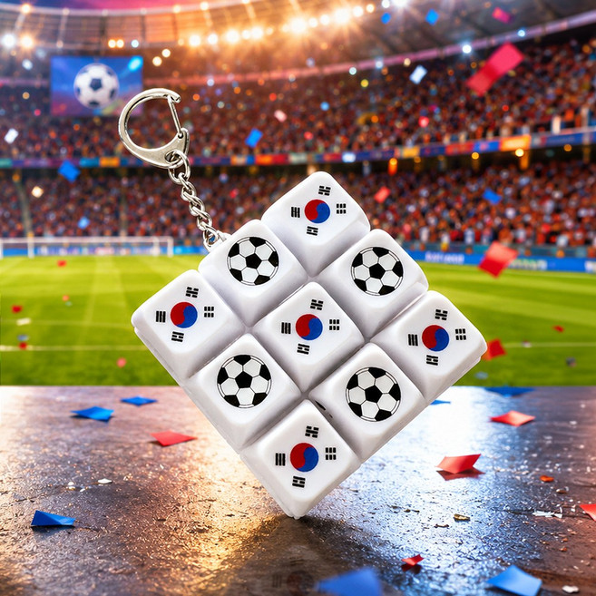 구쯔야 월드컵 응원 키캡키링 축구 태극기 딸깍이, 1개, 혼합색상_9구