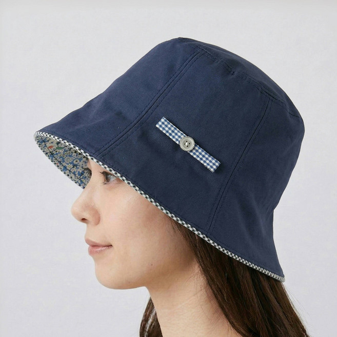 쉬즈인 중년 여성 벙거지 리본 버킷햇