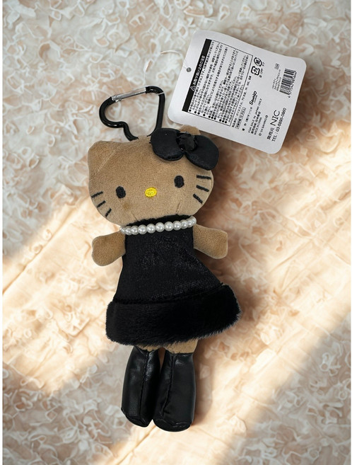 JUNGJIN 헬로키티 롱다리 태닝 고양이 키링 백참, 1개, 롱다리 블랙원피스