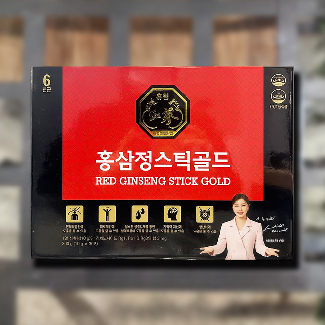 6년근 홍삼정스틱골드 300g (10g x 30포) (휴럼 한가인홍삼), 30개, 10g