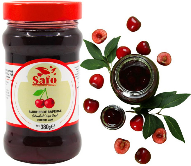 사포 프리미엄 체리잼 터키산 Safo Premium Cherry Jam Turkiye, 2개, 380g