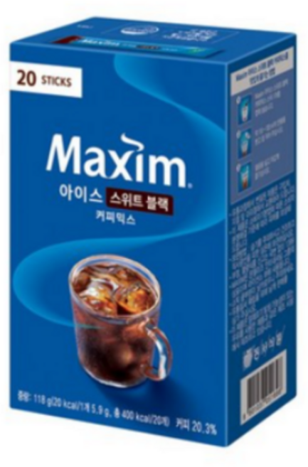 맥심 아이스 블랙 커피믹스, 2개