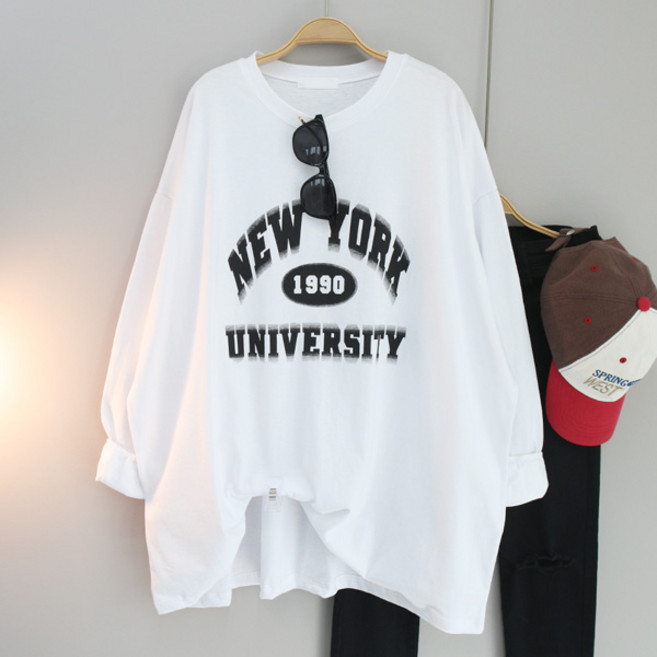 달콩 여성 빅사이즈 봄신상 1990레터링박스긴팔티