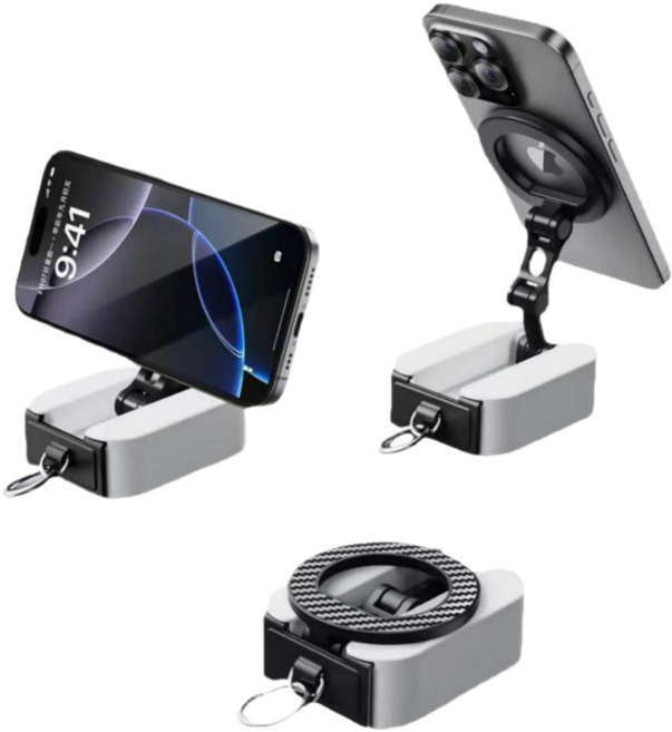 旅行磁吸支架 多場景適用 便攜摺疊 可作車載支架, 白色, 1個