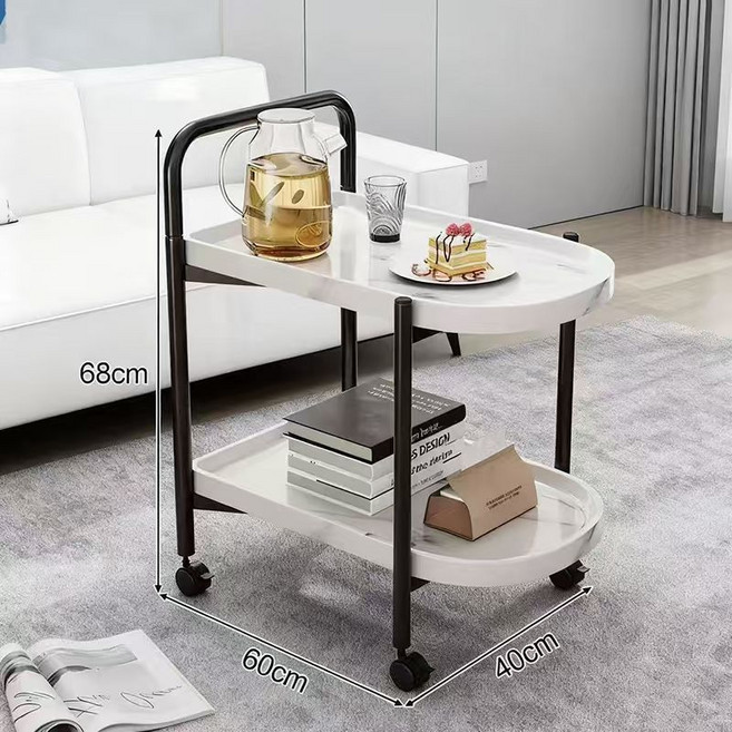 거와스 이동식 트레이 가정용 서빙카트, 화이트