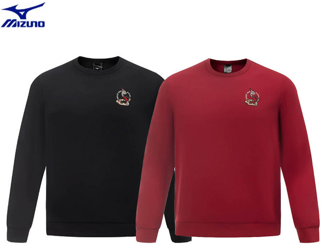 미즈노 긴팔 티셔츠 빅사이즈 남여 공용 스포츠 캐주얼 니트 풀오버 K2CC53A1