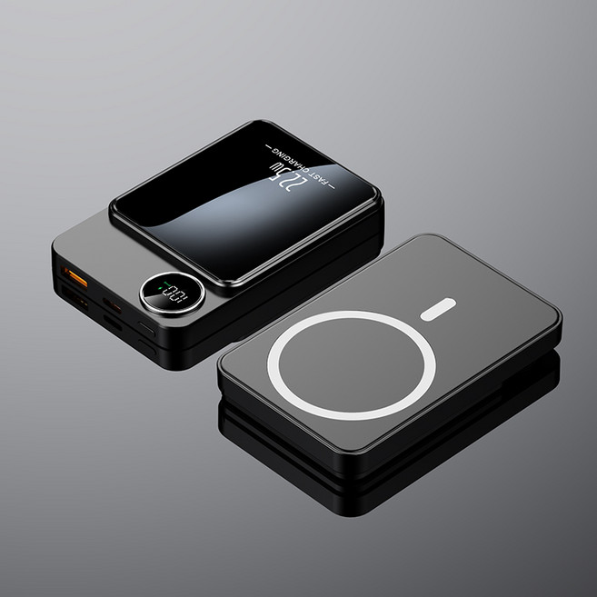 GoaTa 경량 보조배터리 20000mAh 대용량 보조배터리 PD22.5W 급속충전 15W 무선충전 맥세이프 보조배터리, 블랙