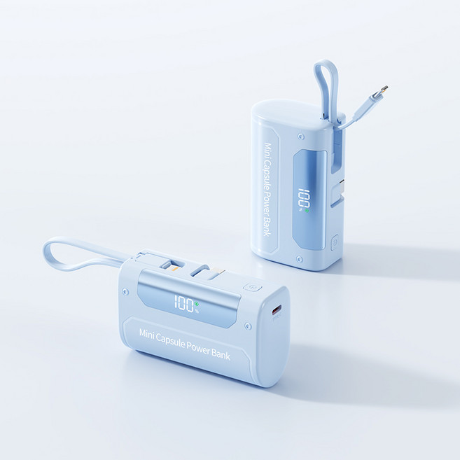 RYZO 대용량 도킹형보조배터리 20000mAh 항공사 규격 준수 22.5W 고속 충전 LED 디스플레이, 푸른 색