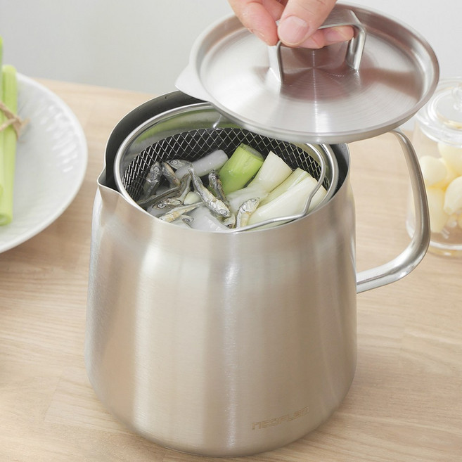 네오플램 인덕션 스텐 304 케틀팟 주전자 2L 채망포함, 304 스테인리스, 1세트