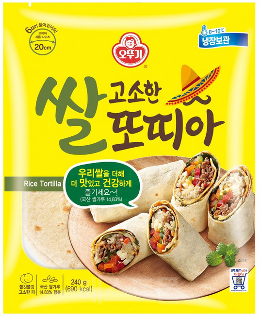 오뚜기 고소한 쌀또띠아, 1개, 240g