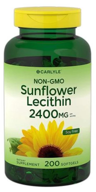 미국 Carlyle 해바라기 레시틴 2400mg 200캡슐 (레시틴 효능), 1개, 200정, 200정 - 쿠팡