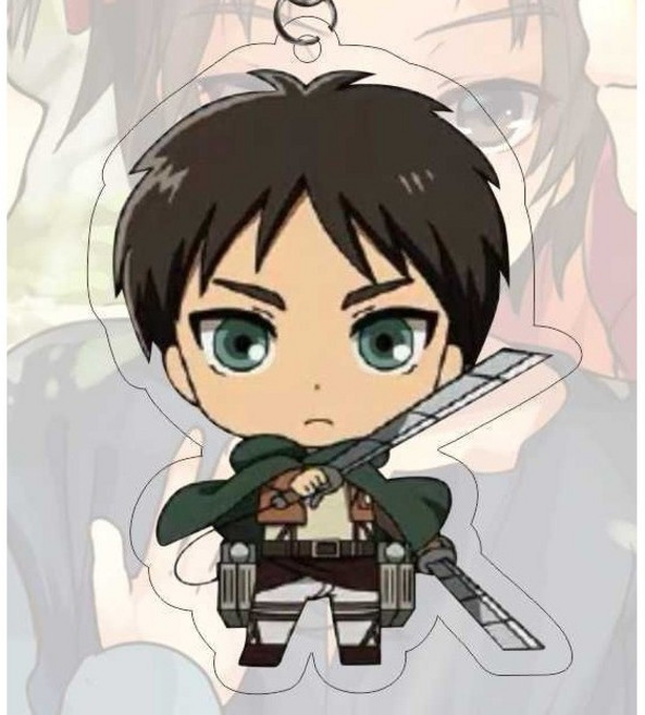 스마트픽 진격의거인 키링 아크릴 키체인 캐릭터 열쇠고리 9종 애니메이션 굿즈 선물, 에렌, 1개