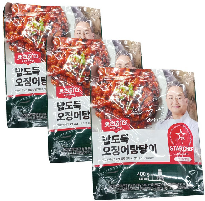 요리하다 밥도둑 오징어탕탕이 아이스포장, 3개, 400g