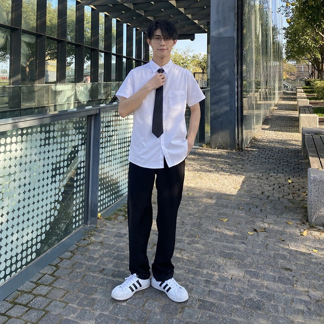 대만 여자 교복 세트 코스프레 졸사 의상 여자 중단팔 셔츠 반티