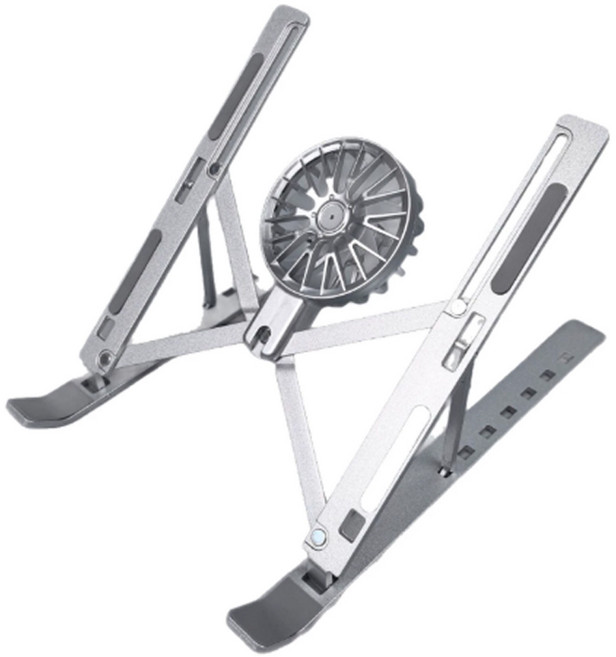 노트북 팬 받침대 알루미늄 높이조절 거치대, 1개, 실버