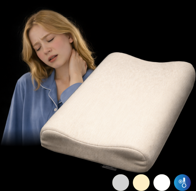 메모리슬립 70K 고밀도 메모리폼 듀얼 경추베개, 화이트 쿨링(여름)