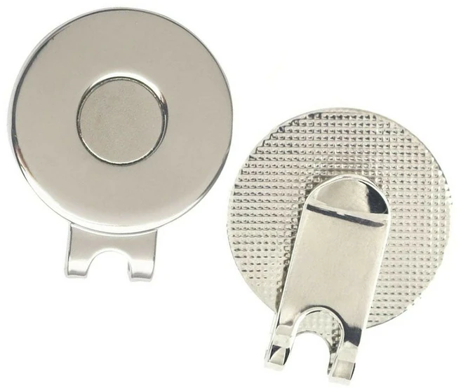 볼마커 자석클립 1+1 라운딩 필드용품 강력자석 볼마커 분실방지, 2개, 실버 - 쿠팡