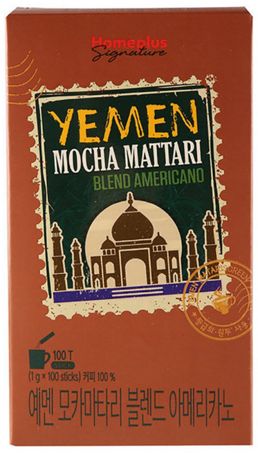 홈플러스시그니처 예멘 모카마타리 블렌드 아메리카노, 1개, 100개입