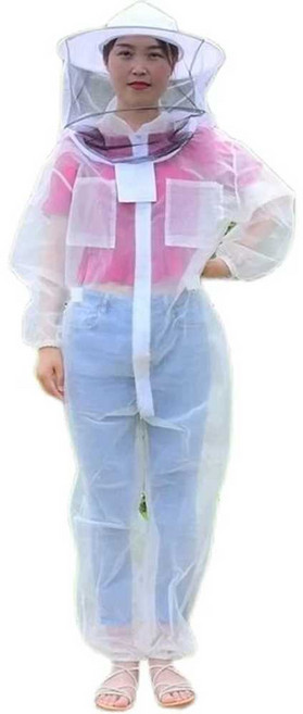 방충복 양봉 모기장옷 해충퇴치 벌초 통풍 농사 벌옷 전신, 흰색  하프 셔츠 L