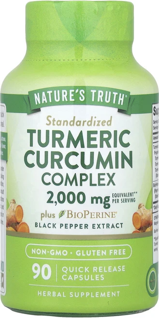 Nature's Truth 강황 커큐민 복합체 플러스 BioPerine® 흑후추추출물 빠른 방출 캡슐 90정, NaturesTruth강황커큐민복합체플러스BioPeri, 1개 - 쿠팡