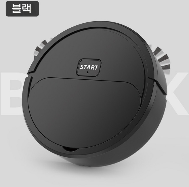 무선 스마트 로봇청소기 자동진공 물걸레 저소음 강력흡입 USB충전 가정용, 블랙