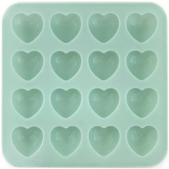 PAMIRE 실리콘 초콜릿몰드 하트 16홀, 크림그린, 1개