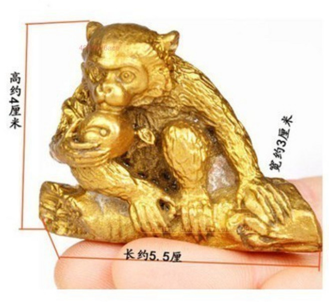 十二生肖 仿銅 工藝品 招財虎 擺件, 仿銅小號招財猴
