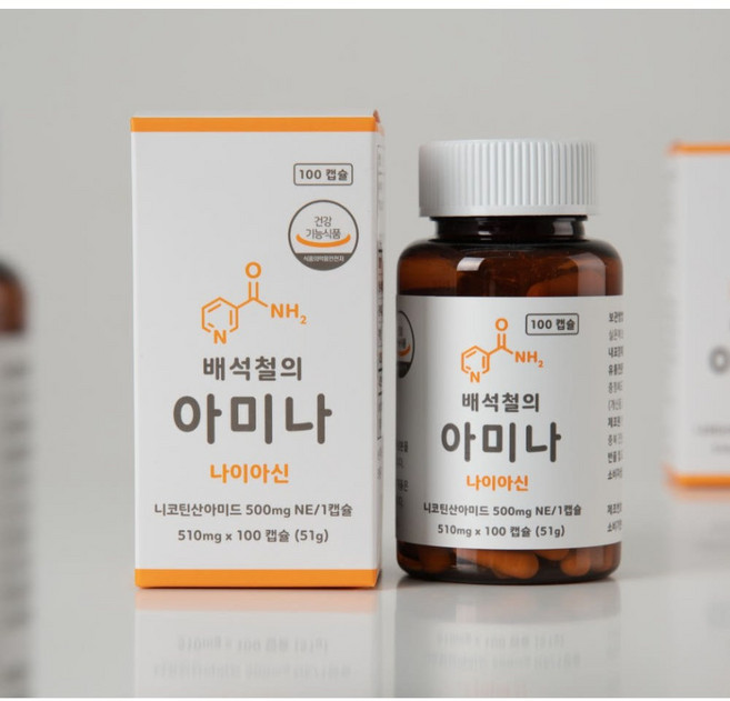 배석철의 아미나 비타민B3 니코틴산아미드 500mg, 3개, 100정