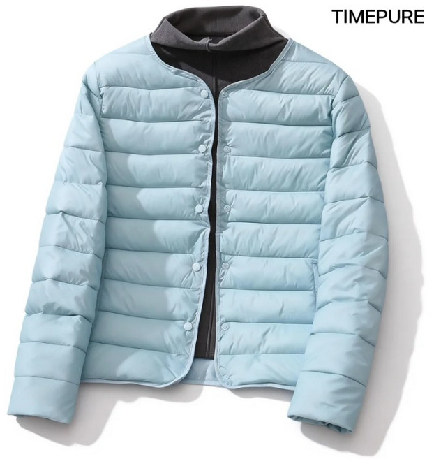 경량 다운 여숏 봄 가을 안감 패딩 라운드 브이넥 투웨이 패딩 코트 등산 골프복 이너 벌룬소매 패딩 코트