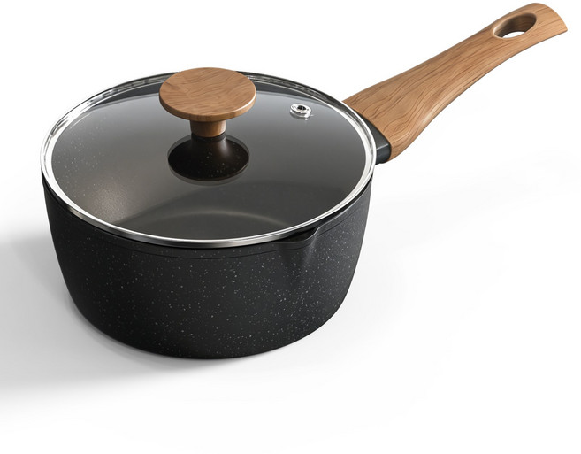 AURURA 냄비 이유식냄비 라면냄비 인덕션 가스레인지 겸용 독일식안심코팅 주방용 조리기구 스칸디나비아 스타일 주방용품 SM010, 1개, 북유럽풍, 18cm