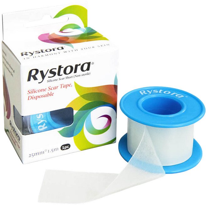 Rystora 疤痕護理矽膠捲 25mm 防水透氣 易撕貼合, 1個, 25mmx1.5m/盒