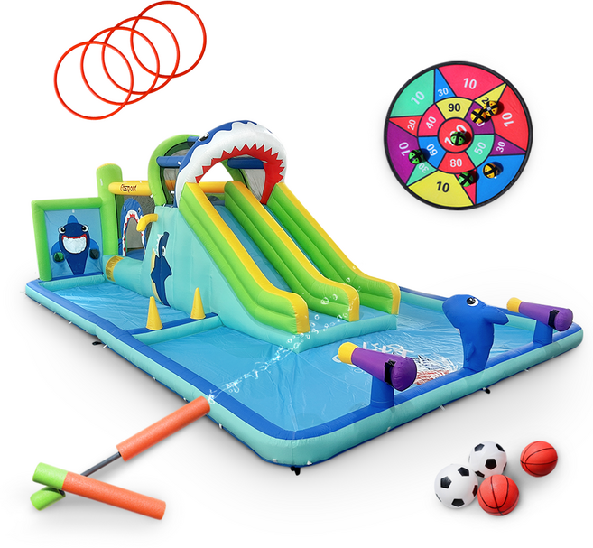 바운스브라더스 20284 샤크패밀리 워터 슬라이드