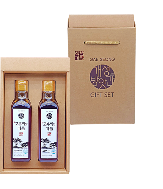 개성방앗간 고추씨기름 2입 선물세트 (2병), 2개, 180ml