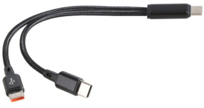 양방향 -C 케이블 Y-분배기 충전 코드 와이어 2포트 USB C 남성-남성 커넥터 스마트폰 태블릿용, Black, 1.2m, 1개