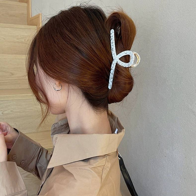 예더마켓 셀룰로오스 올림머리 꼬임 메탈 빅사이즈 집게핀