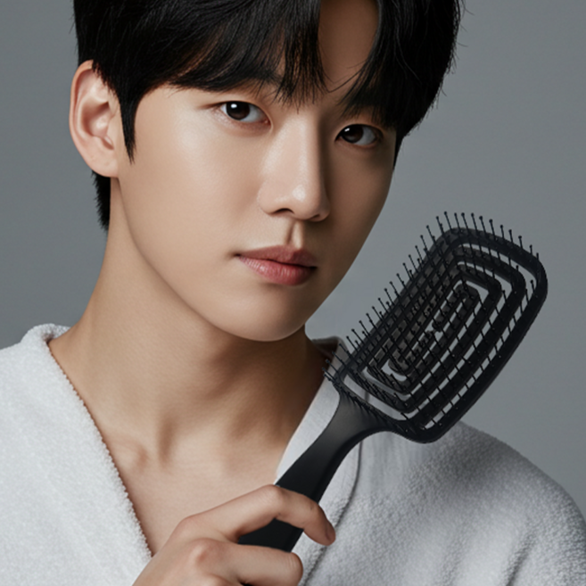 포마드 스타일링 헤어브러시 심플포마드빗 대형, 1개, BLACK