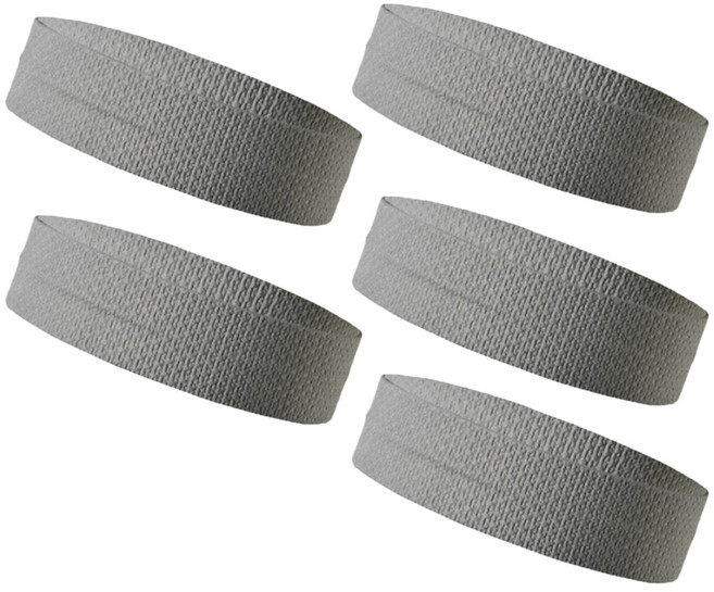 위즈맥스 스포츠 기능성 쿨 헤어밴드, 그리드 그레이, 5개