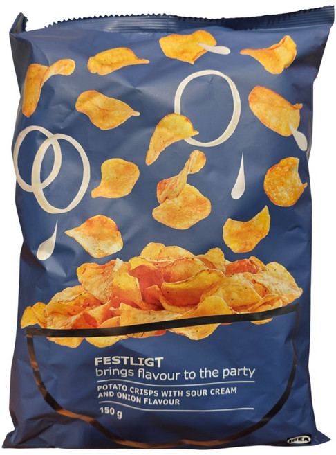 이케아 포테이토 크리스피 위드 사워크림앤어니언향 감자칩, 1개, 150g